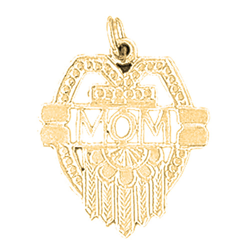 Yellow Gold-plated Silver Mom Pendant