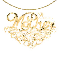 Sterling Silver Mother Pendant (Rhodium or Yellow Gold-plated)