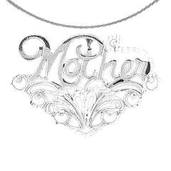 Sterling Silver Mother Pendant (Rhodium or Yellow Gold-plated)