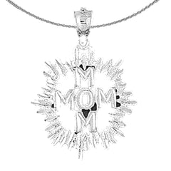 Sterling Silver Mom Pendant (Rhodium or Yellow Gold-plated)