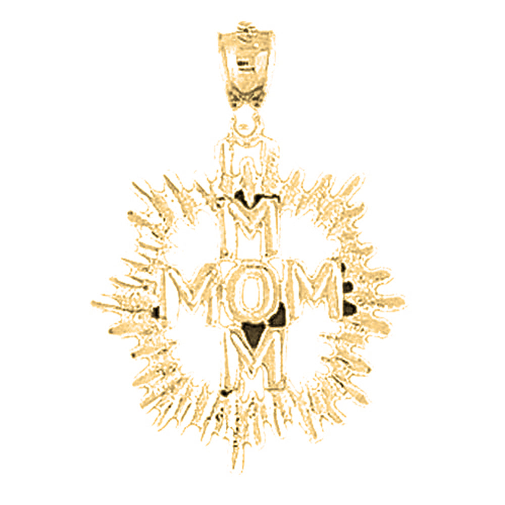Yellow Gold-plated Silver Mom Pendant