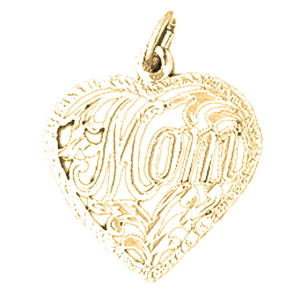 Yellow Gold-plated Silver Mom Pendant