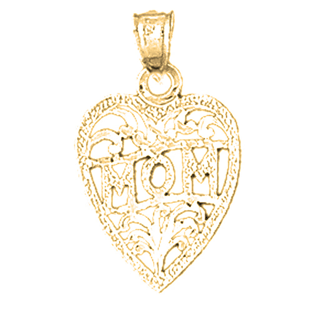 Yellow Gold-plated Silver Mom Pendant