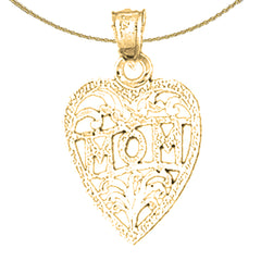 Sterling Silver Mom Pendant (Rhodium or Yellow Gold-plated)