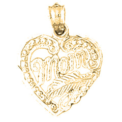 Yellow Gold-plated Silver Mom Pendant