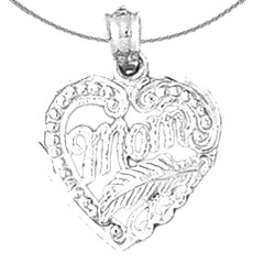 Sterling Silver Mom Pendant (Rhodium or Yellow Gold-plated)