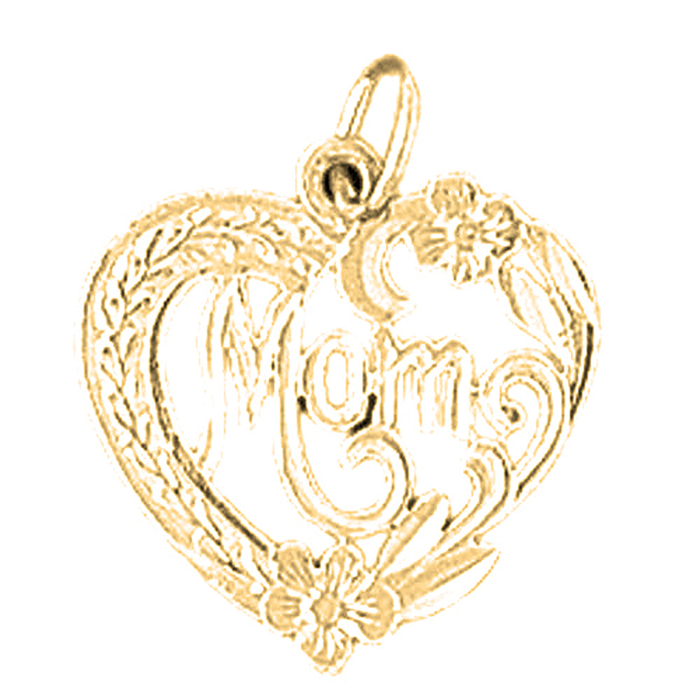 Yellow Gold-plated Silver Mom Pendant