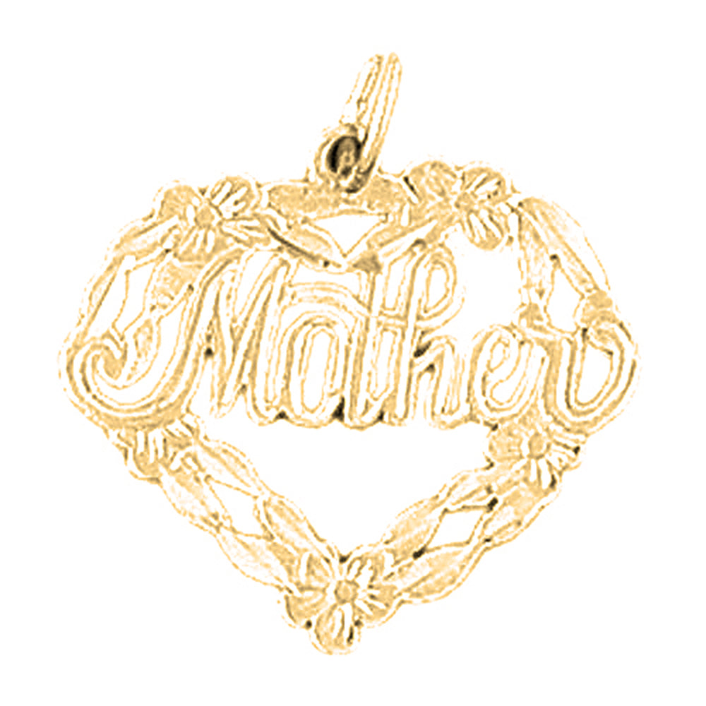 Yellow Gold-plated Silver Mother Pendant