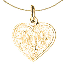 Sterling Silver Mom Pendant (Rhodium or Yellow Gold-plated)