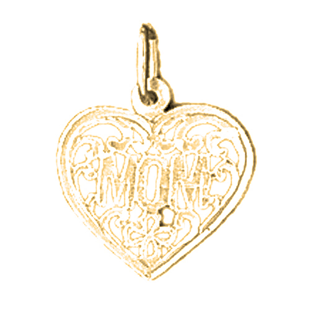 Yellow Gold-plated Silver Mom Pendant