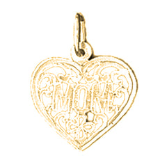 Yellow Gold-plated Silver Mom Pendant