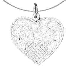 Sterling Silver Mom Pendant (Rhodium or Yellow Gold-plated)