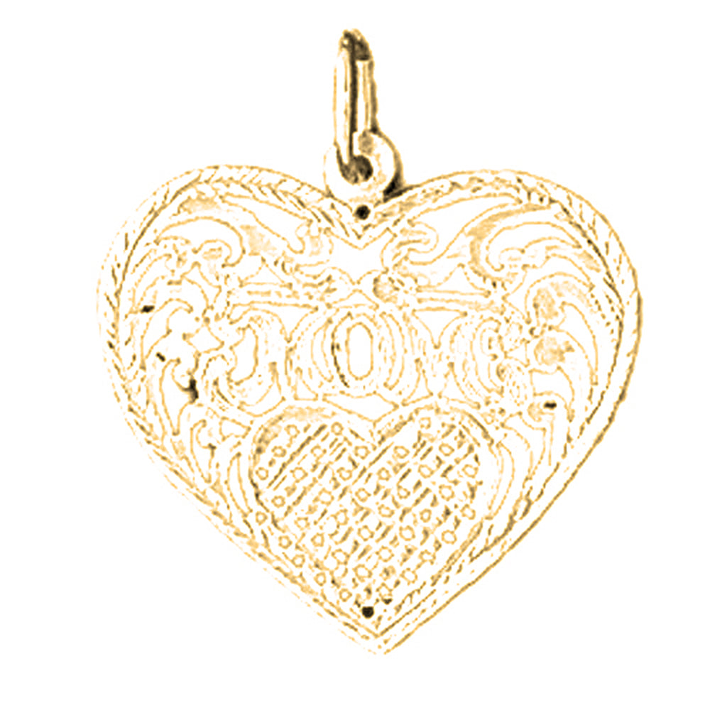 Yellow Gold-plated Silver Mom Pendant