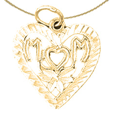 Sterling Silver Mom Pendant (Rhodium or Yellow Gold-plated)