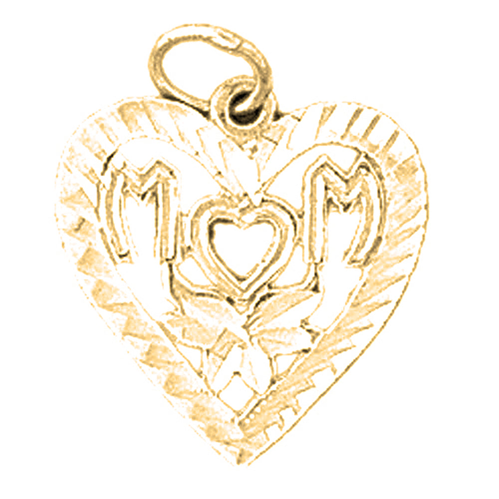Yellow Gold-plated Silver Mom Pendant