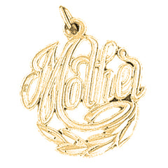 Yellow Gold-plated Silver Mother Pendant