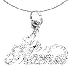 Sterlingsilber-Anhänger „#1 Mama“ (rhodiniert oder gelbvergoldet)