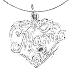 Sterling Silver #1 Mama Pendant (Rhodium or Yellow Gold-plated)