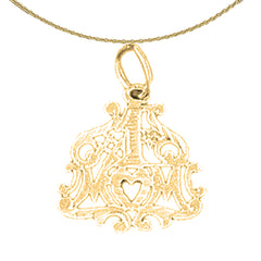 Sterling Silver #1 Mom Pendant (Rhodium or Yellow Gold-plated)
