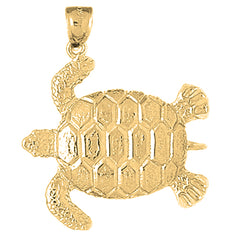 Yellow Gold-plated Silver Turtles Pendant
