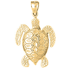 Yellow Gold-plated Silver Turtles Pendant