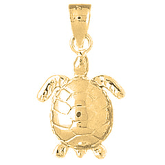 Yellow Gold-plated Silver Turtles Pendant