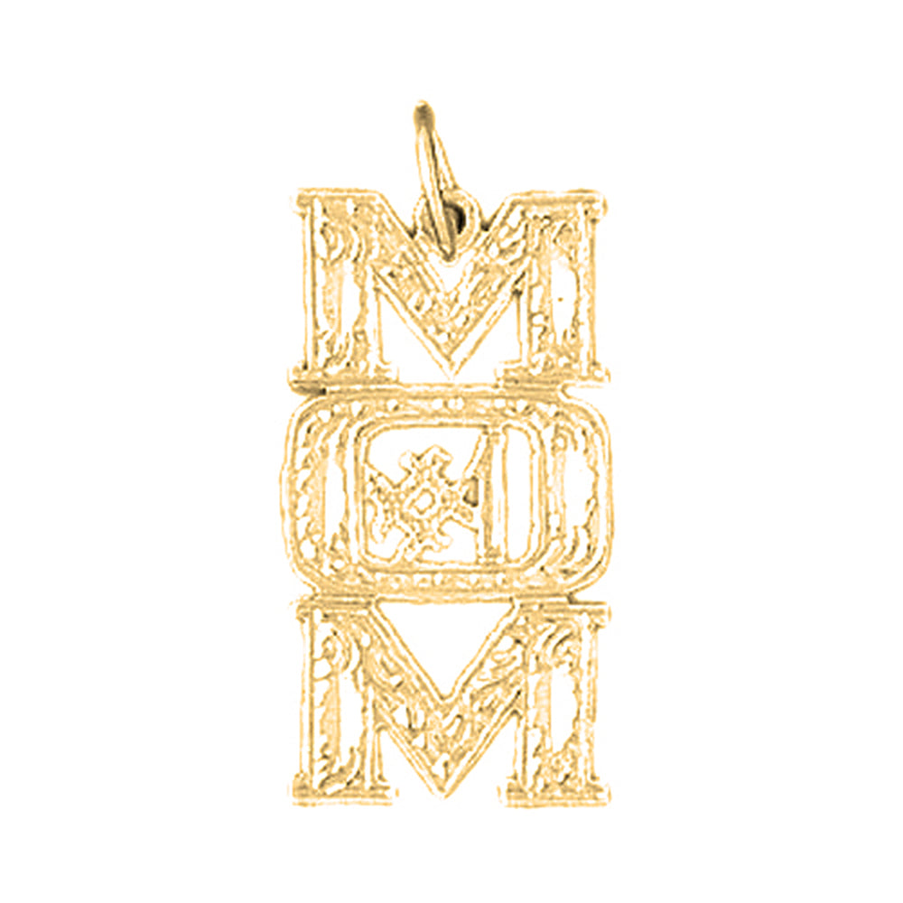 Yellow Gold-plated Silver #1 Mom Pendant
