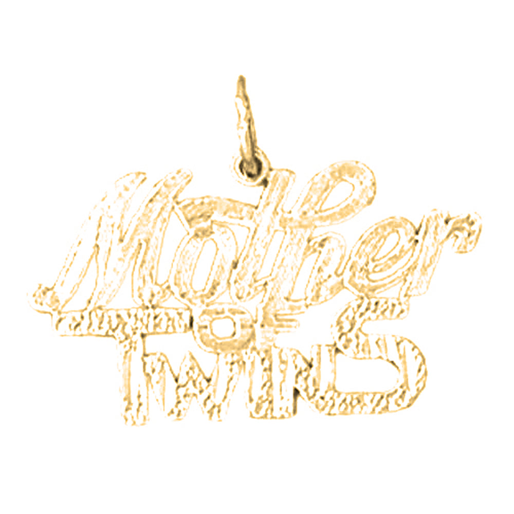 Yellow Gold-plated Silver Mother Of Twins Pendant