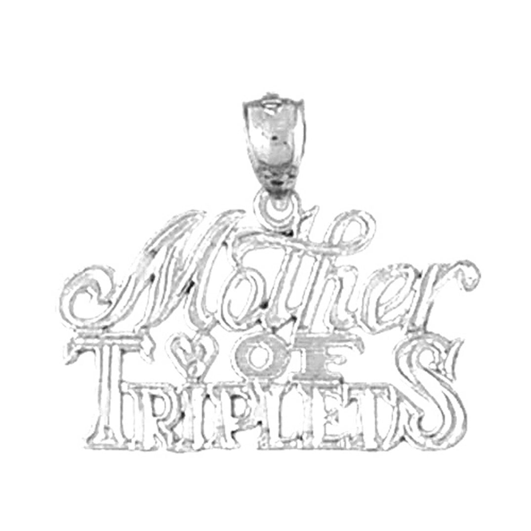 Sterling Silver Mother Of Triplets Pendant