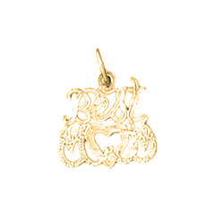Yellow Gold-plated Silver Best Mom Pendant