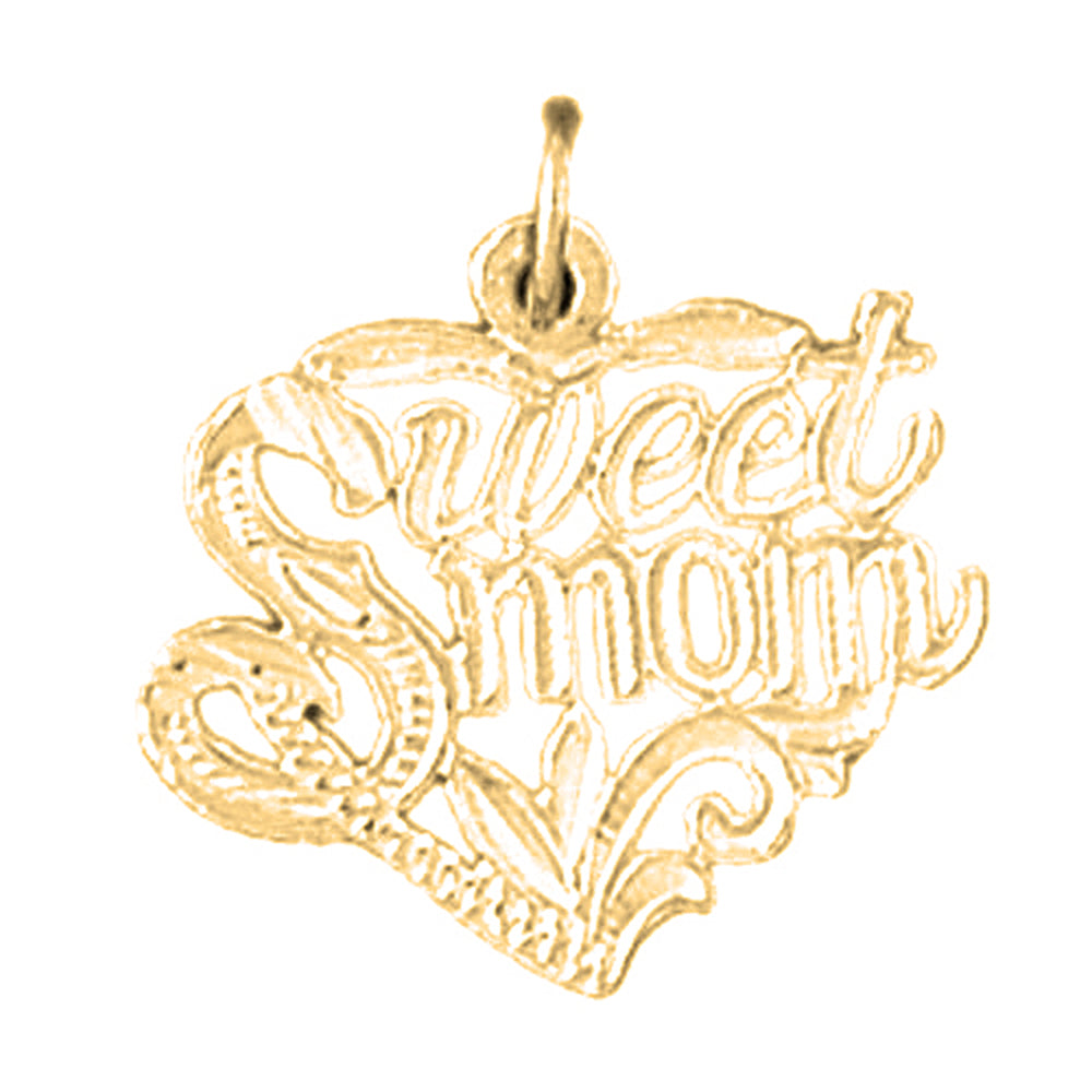 Yellow Gold-plated Silver Sweet Mom Pendant