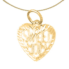 Sterling Silver Sweet Mom Pendant (Rhodium or Yellow Gold-plated)