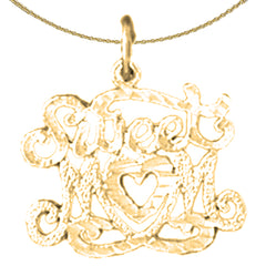Sterling Silver Sweet Mom Pendant (Rhodium or Yellow Gold-plated)