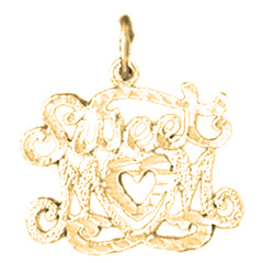 Yellow Gold-plated Silver Sweet Mom Pendant