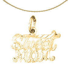 Sterling Silver Sweet Mom Pendant (Rhodium or Yellow Gold-plated)
