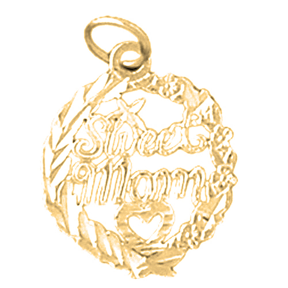 Yellow Gold-plated Silver Sweet Mom Pendant