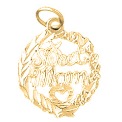 Yellow Gold-plated Silver Sweet Mom Pendant
