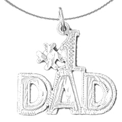 Sterling Silver #1 Dad Pendant (Rhodium or Yellow Gold-plated)