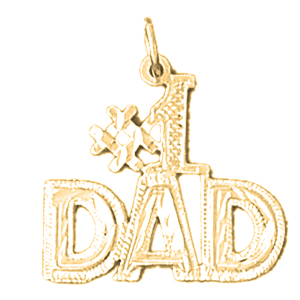 Yellow Gold-plated Silver #1 Dad Pendant