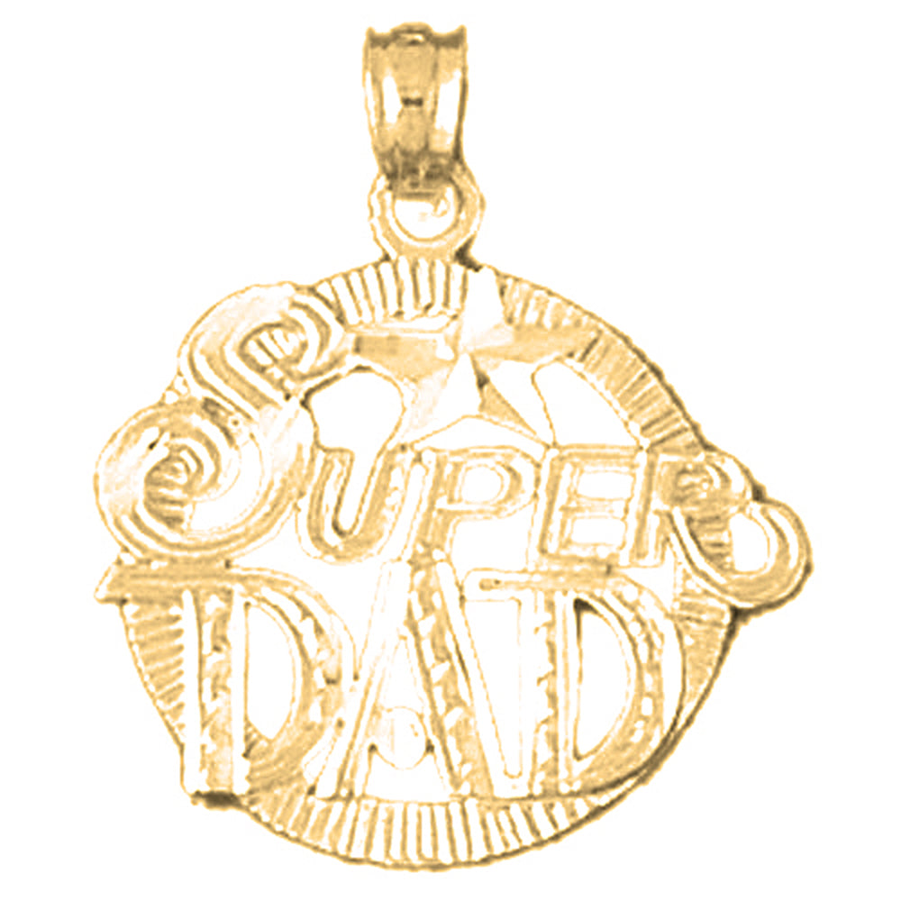 Yellow Gold-plated Silver Super Dad Pendant