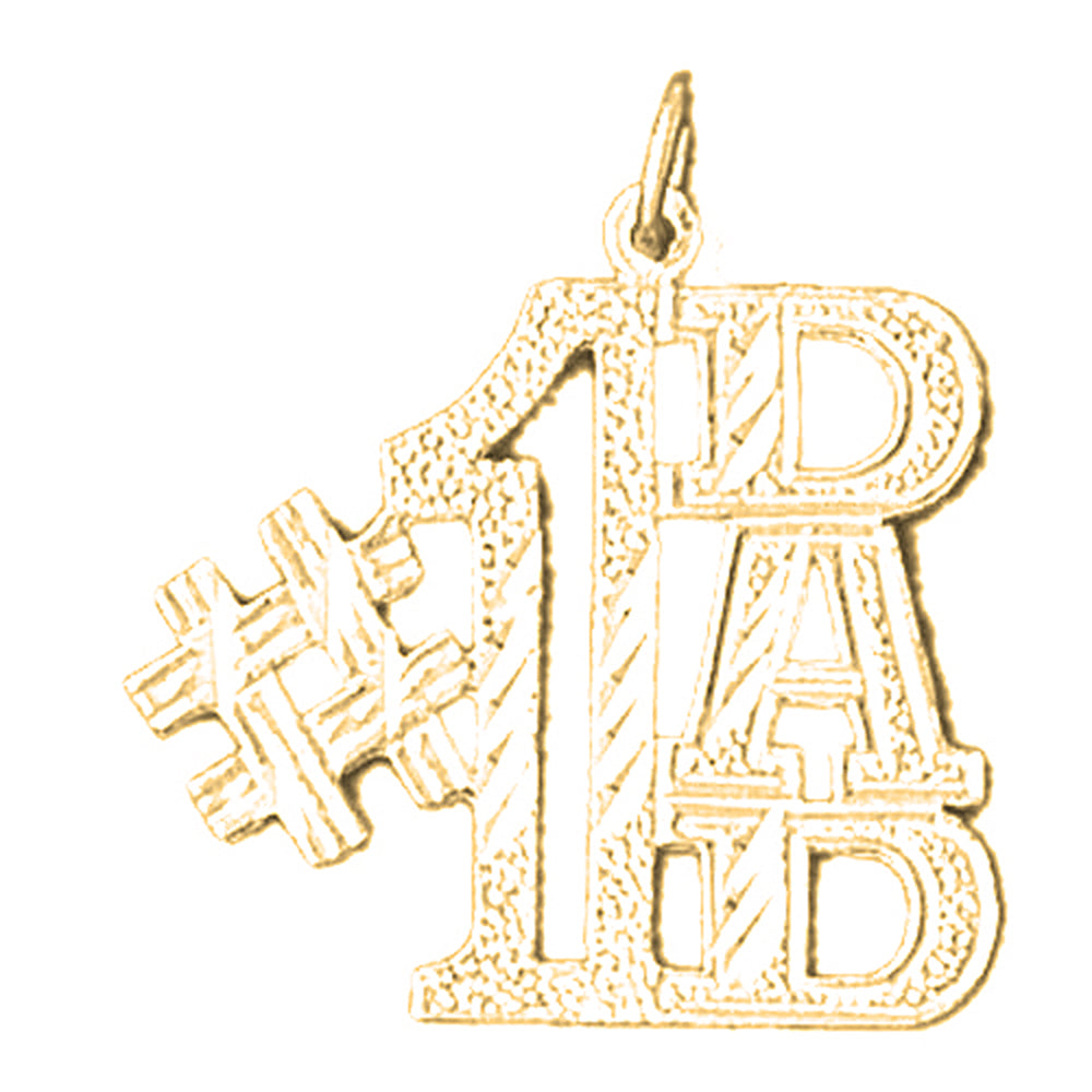 Yellow Gold-plated Silver #1 Dad Pendant
