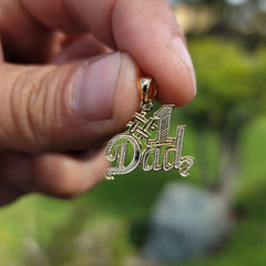 Sterling Silver #1 Dad Pendant (Rhodium or Yellow Gold-plated)