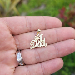 Sterling Silver #1 Dad Pendant (Rhodium or Yellow Gold-plated)