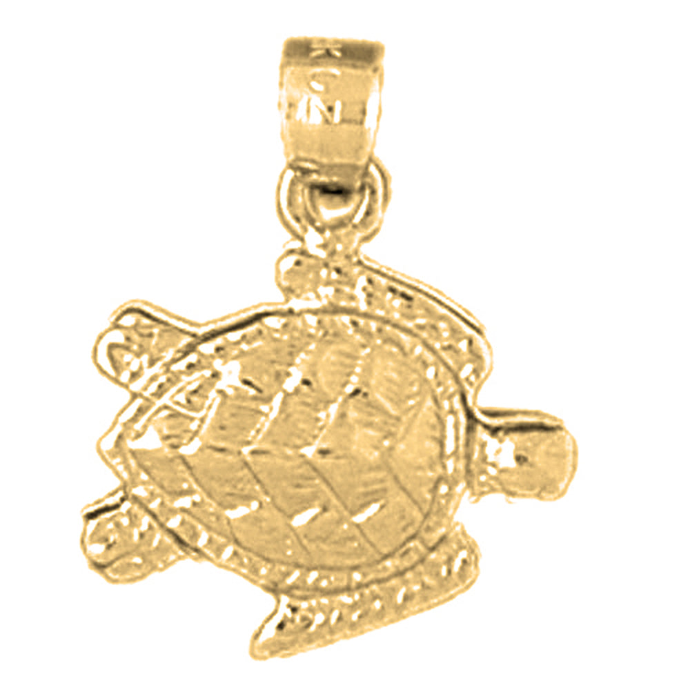 Yellow Gold-plated Silver Turtles Pendant