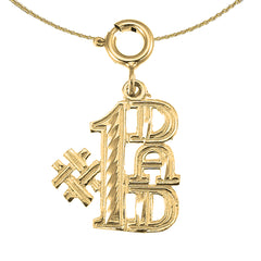 Sterling Silver #1 Dad Pendant (Rhodium or Yellow Gold-plated)