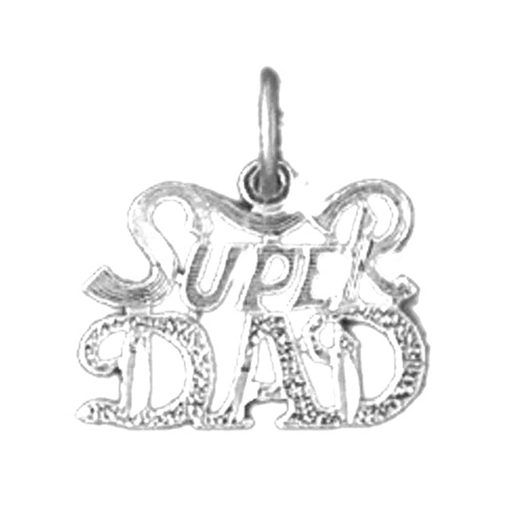 Sterling Silver Super Dad Pendant
