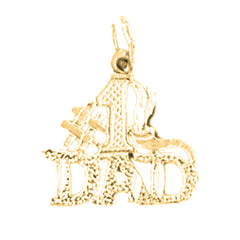 Yellow Gold-plated Silver #1 Dad Pendant