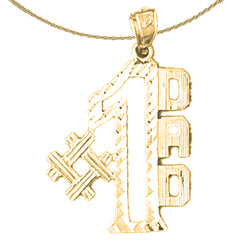 Sterling Silver #1 Dad Pendant (Rhodium or Yellow Gold-plated)