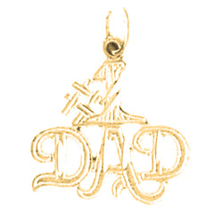 Yellow Gold-plated Silver #1 Dad Pendant