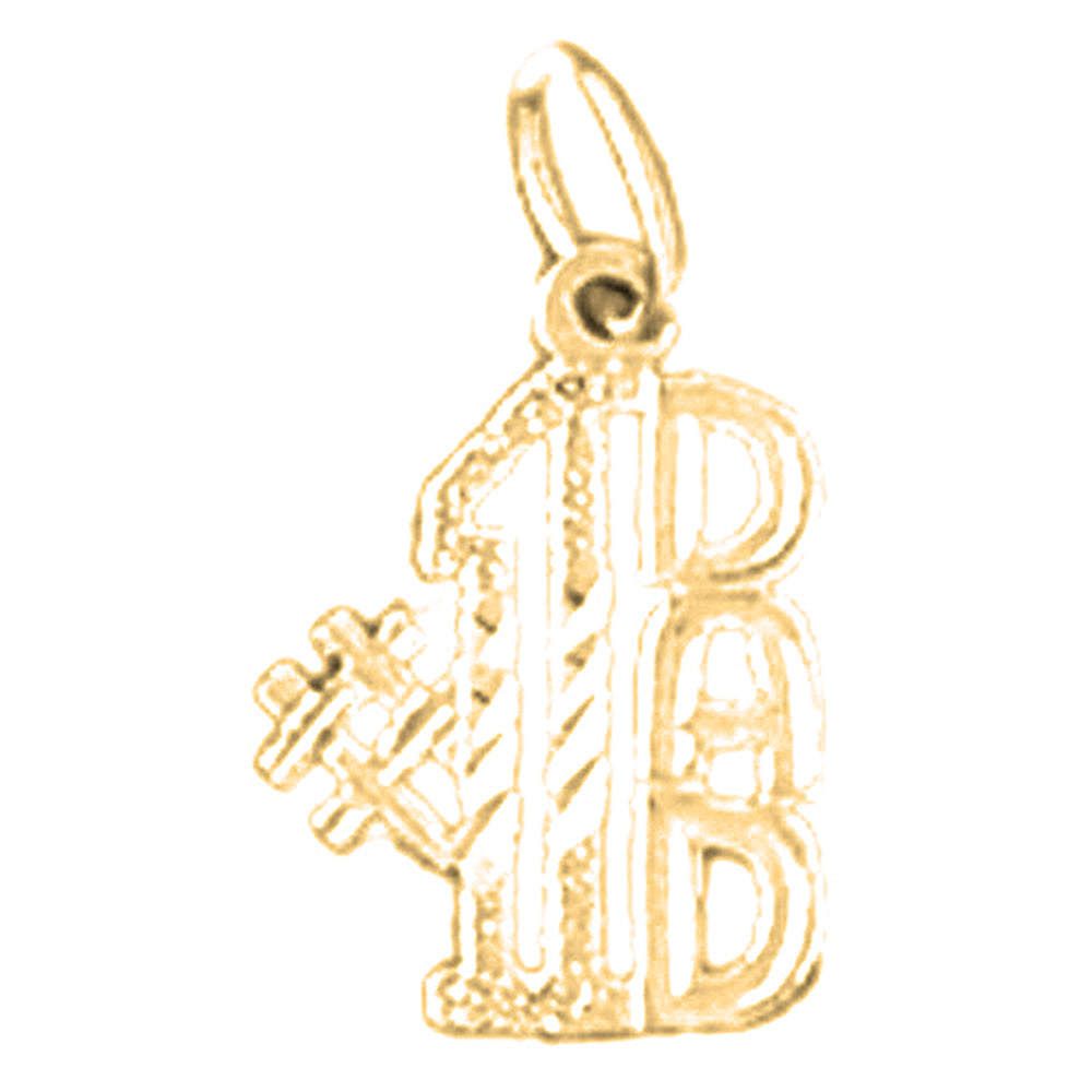 Yellow Gold-plated Silver #1 Dad Pendant